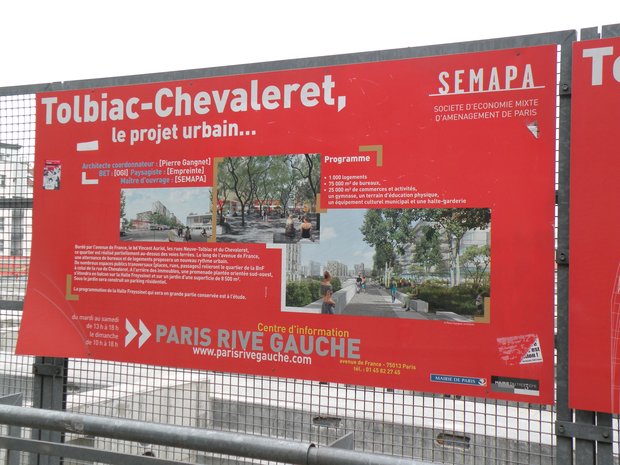  panneau décrivant le projet Tolbiac-Chevaleret
